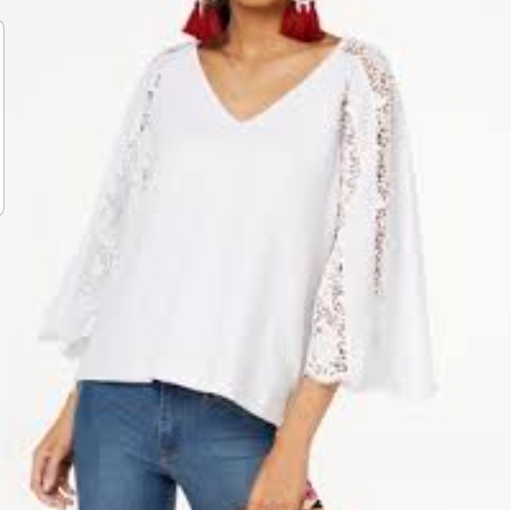 INC International concepts Women White sweatshirt, size S